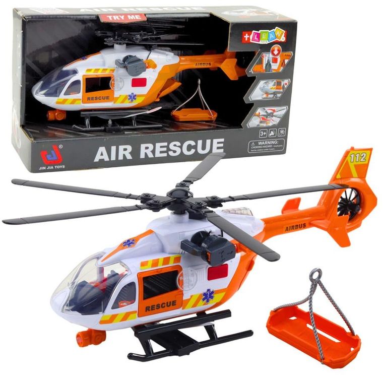 Lean Toys, helikopter, pojazd ratunkowy z hakiem i noszami, 1:14