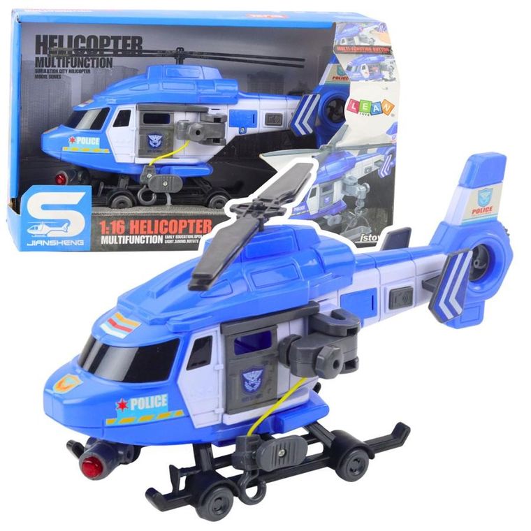 Lean Toys, helikopter policyjny, pojazd interaktywny, 1:16