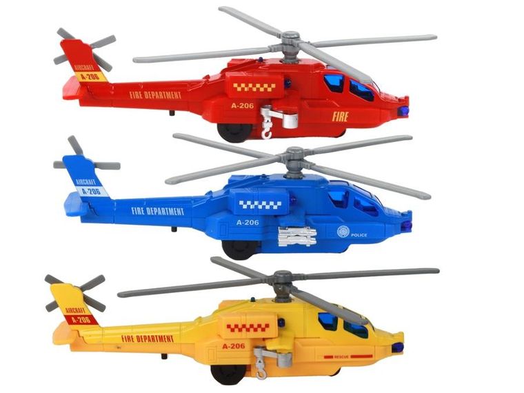 Lean Toys, helikopter ratunkowy, interaktywny śmigłowiec aluminiowy z napędem, 1 szt.