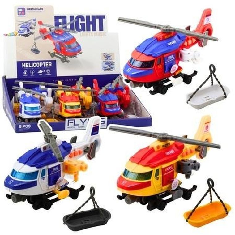 Lean Toys, helikopter ratunkowy z napędem + akcesoria mix