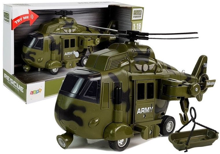 Lean Toys, helikopter wojskowy, pojazd interaktywny, 1:16