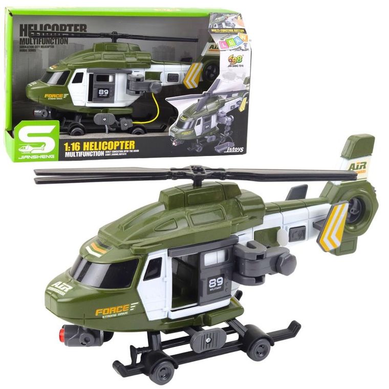 Lean Toys, helikopter wojskowy, pojazd interaktywny, 1:16