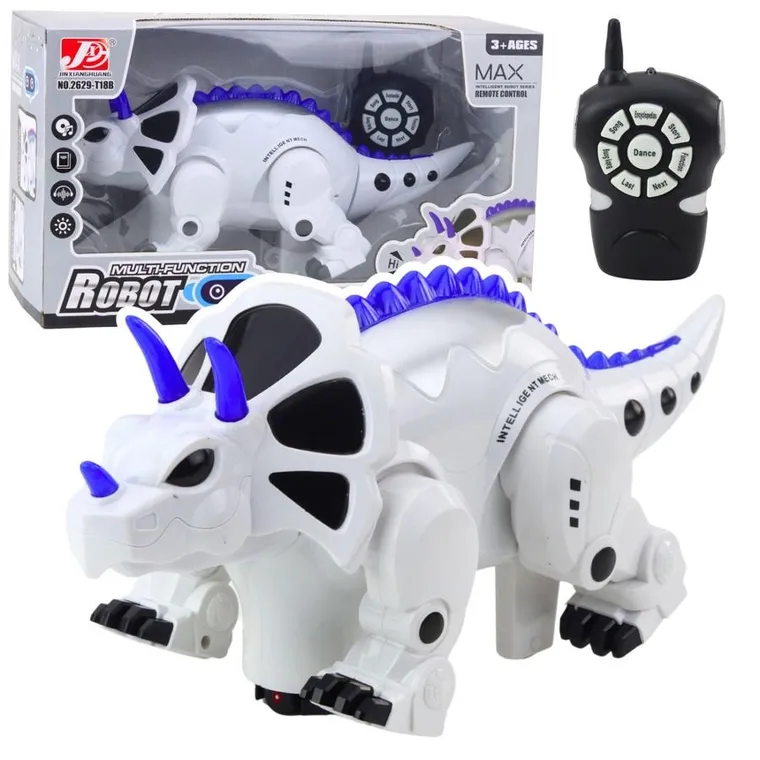 Lean Toys, inteligentny robot dinozaur zdalnie sterowany, triceratops