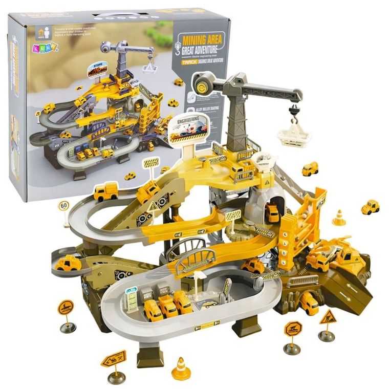 Lean Toys, interaktywny plac budowy z pojazdami i akcesoriami