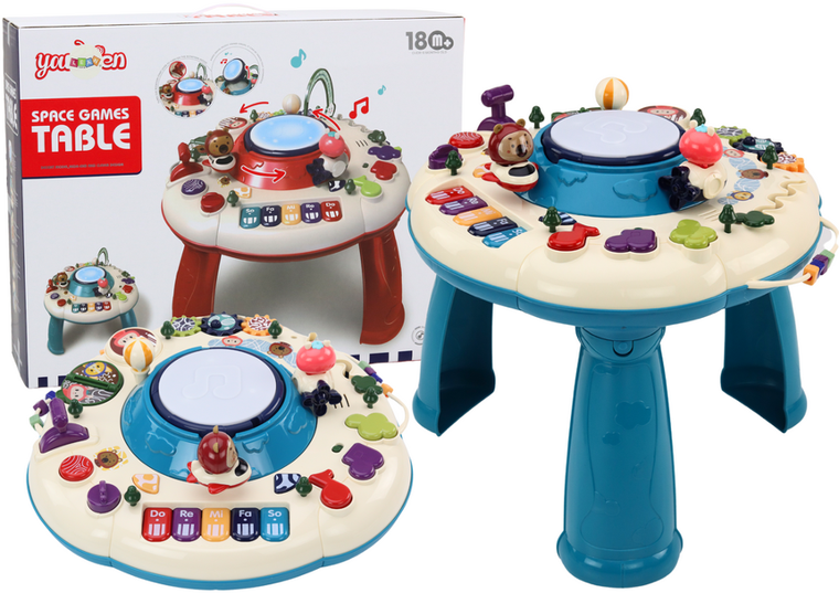 Lean Toys, interaktywny stolik edukacyjny, Niebieski