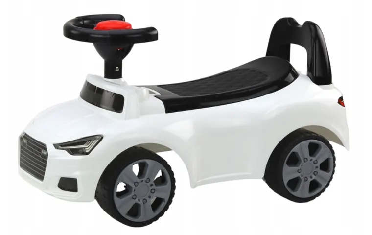 Lean Toys, jeździk z oparciem i klaksonem, biały