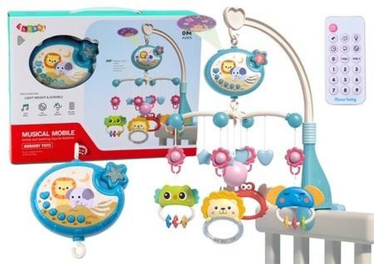 Lean Toys, karuzela do łóżeczka, projektor, pozytywka, lampka
