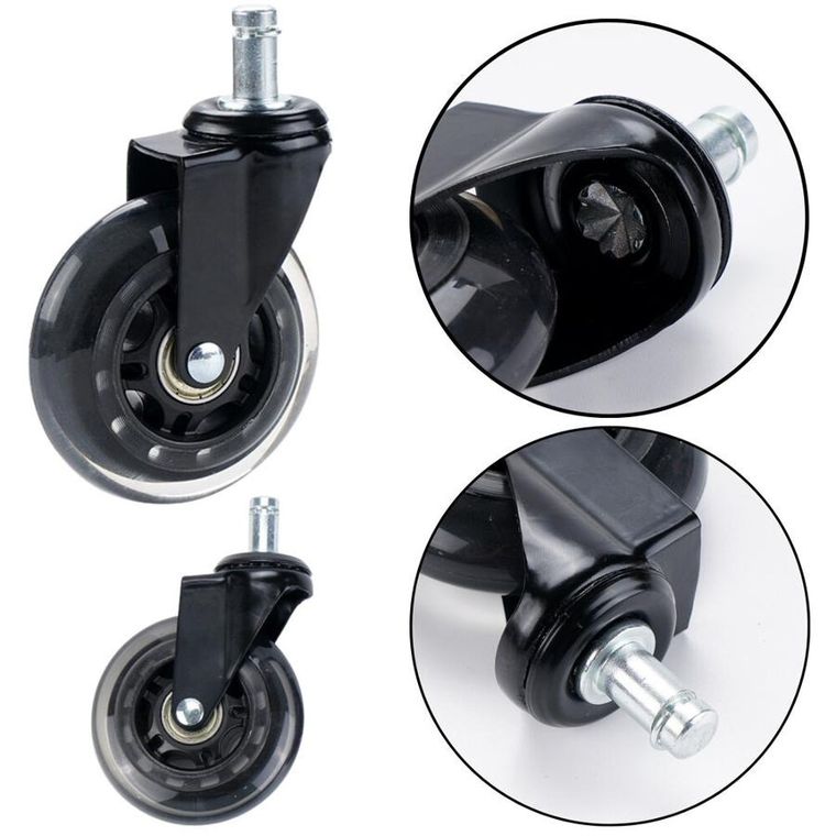 Lean Toys, kauczukowe kółko do fotela, przezroczyste ciche, 1 szt.