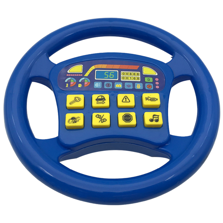 Lean Toys, kierownica, zabawka interaktywna, niebieska