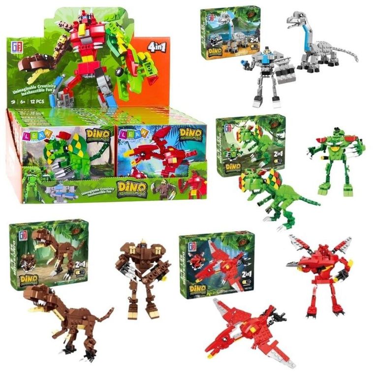 Lean Toys, klocki konstrukcyjne, Dinozaur robot, 2w1, 1 szt.