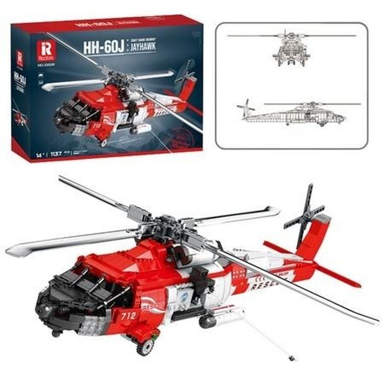 Lean Toys, klocki konstrukcyjne, helikopter ratunkowy, 1137 elementów