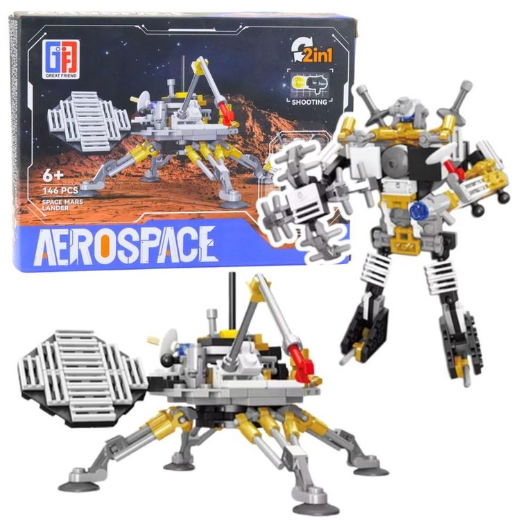 Lean Toys, klocki konstrukcyjne, Lądownik marsjański robot, 2w1
