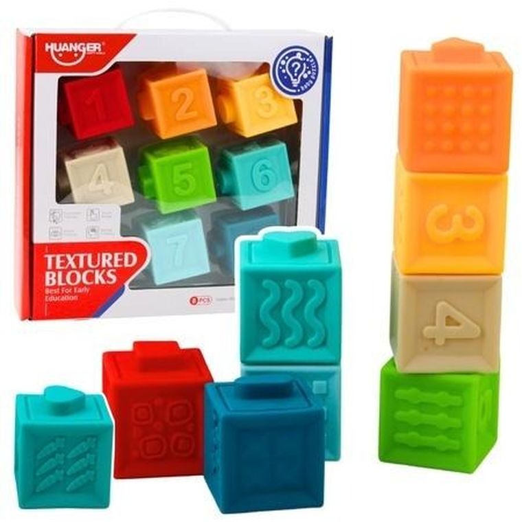 Lean Toys, klocki sensoryczne dla malucha, 8el