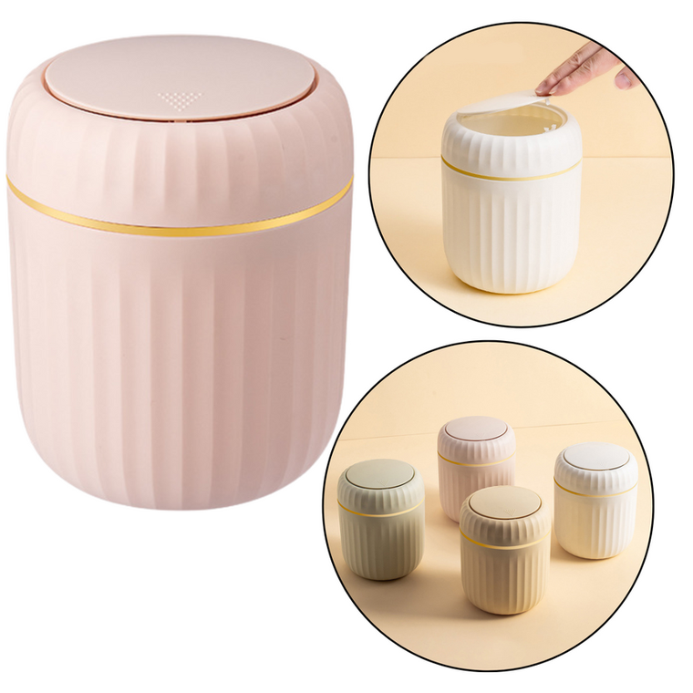 Lean Toys, kosz na śmieci, różowy