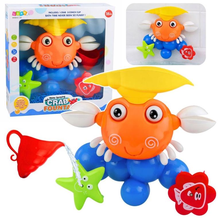 Lean Toys, krab, fontanna, zabawka do kąpieli