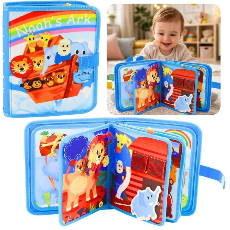 Lean Toys, książeczka sensoryczna 3D, filcowa, Arka Noego