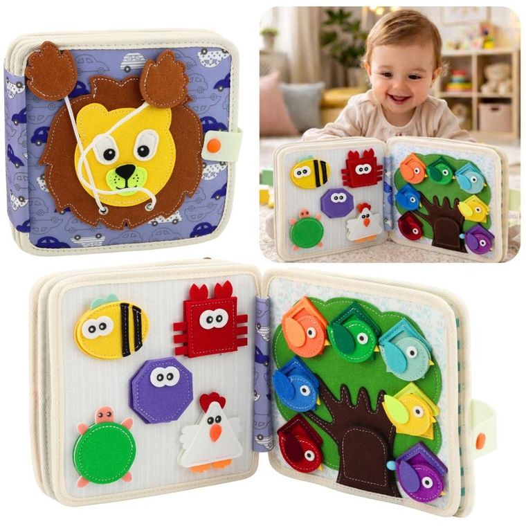 Lean Toys, książeczka sensoryczna 3D, filcowa, dżungla