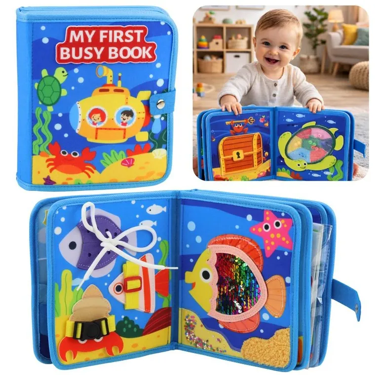 Lean Toys, książeczka sensoryczna 3D, filcowa, zwierzęta morskie