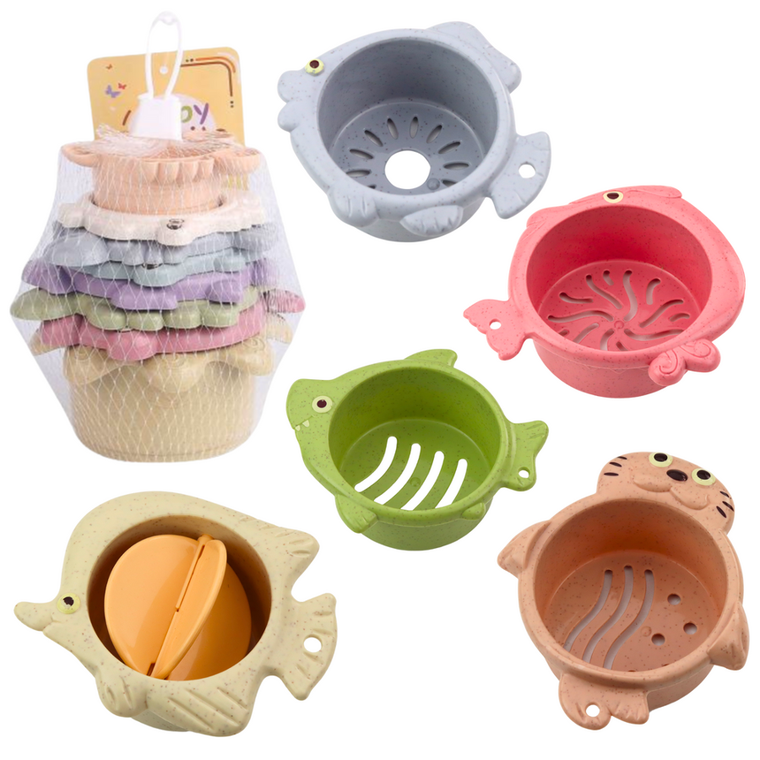 Lean Toys, kubeczki do układania, 2w1, 6 elementów