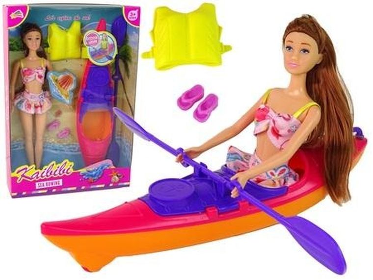 Lean Toys, lalka z kajakiem i akcesoriami