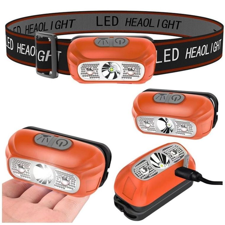 Lean Toys, latarka czołowa LED, dwa tryby