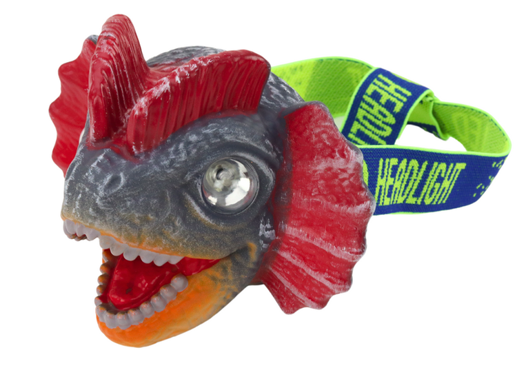 Lean Toys, latarka czołowa, regulowana, Dinozaur
