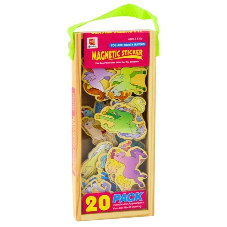 Lean Toys, magnesy drewniane, jednorożce