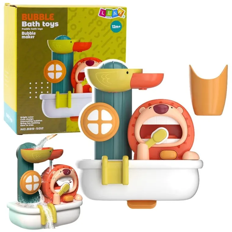 Lean Toys, maszynka do piany, zabawka do kąpieli, lew