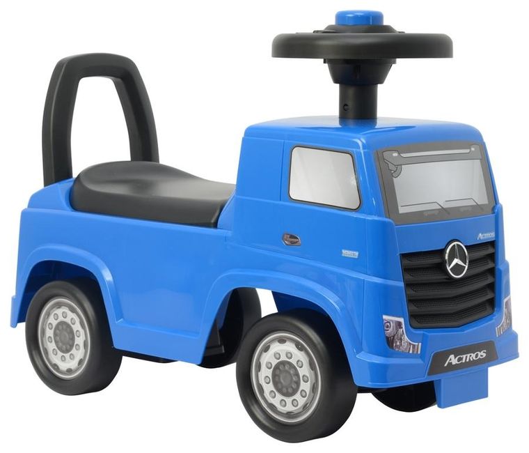 Lean Toys, mercedes actros, jeździk, niebieski
