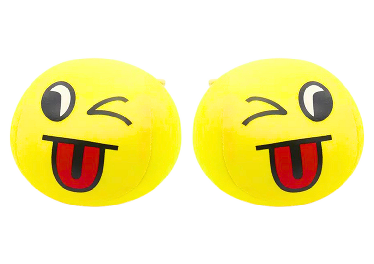 Lean Toys, miękka piłeczka piłka buźka Emoji Żółta, 9 cm