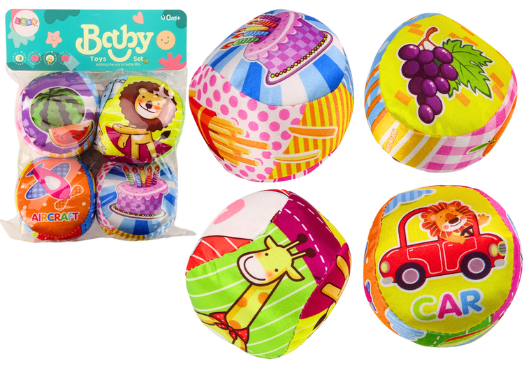 Lean Toys, miękkie piłeczki edukacyjne, 4 szt.