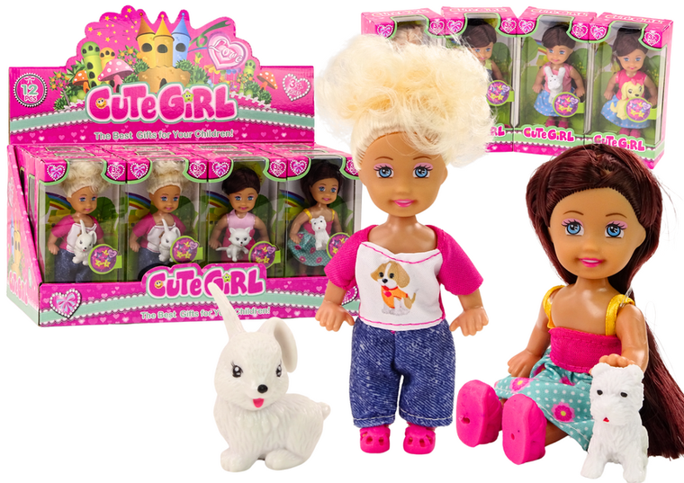 Lean Toys, mini laleczka ze zwierzątkiem, 1 szt.