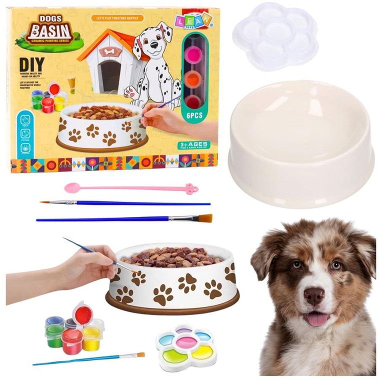Lean Toys, miska dla psa do malowania, zestaw kreatywny