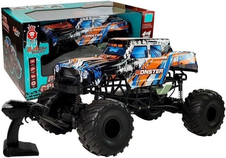 Lean Toys, monster truck, pojazd zdalnie sterowany, pomarańczowy, 1:6