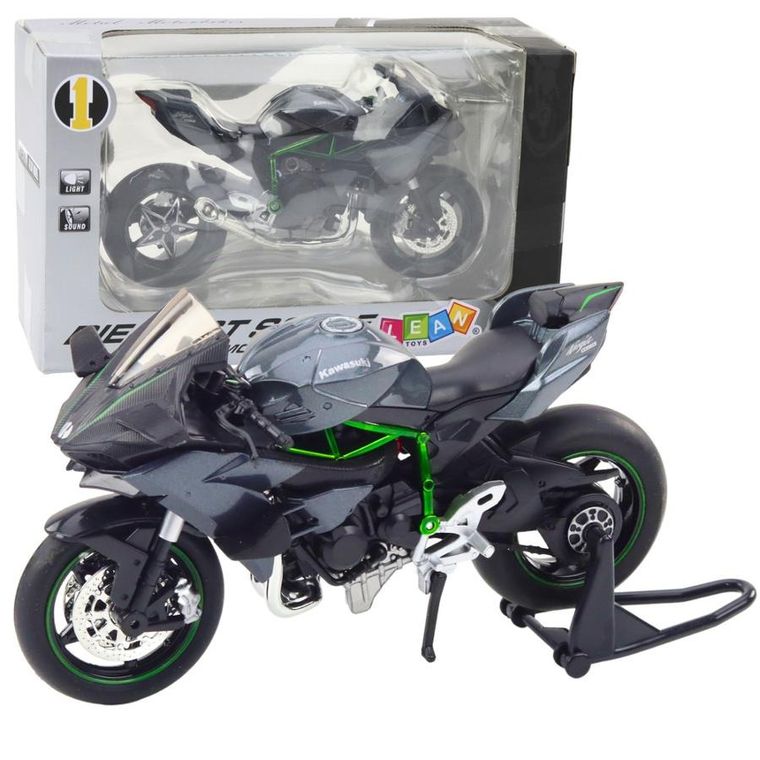 Lean Toys, motocykl, pojazd interaktywny, metalowy, szary, 1:12
