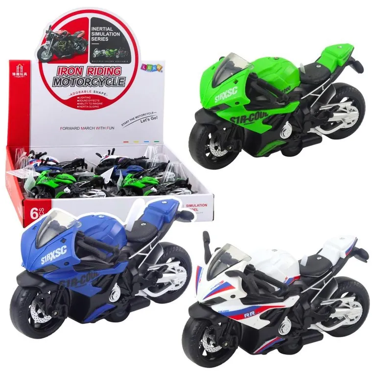 Lean Toys, motocykl wyścigowy, pojazd interaktywny z napędem, 1 szt.