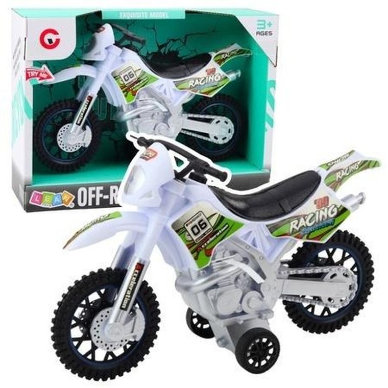 Lean Toys, motor crossowy off-road biały