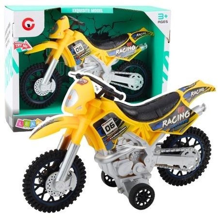 Lean Toys, motor crossowy off-road żółty