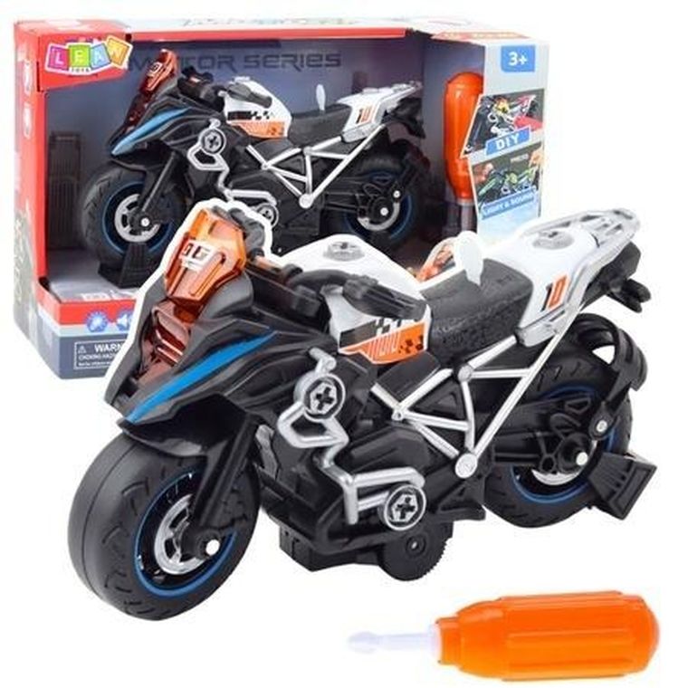 Lean Toys, motor wyścigowy do skręcania czarny