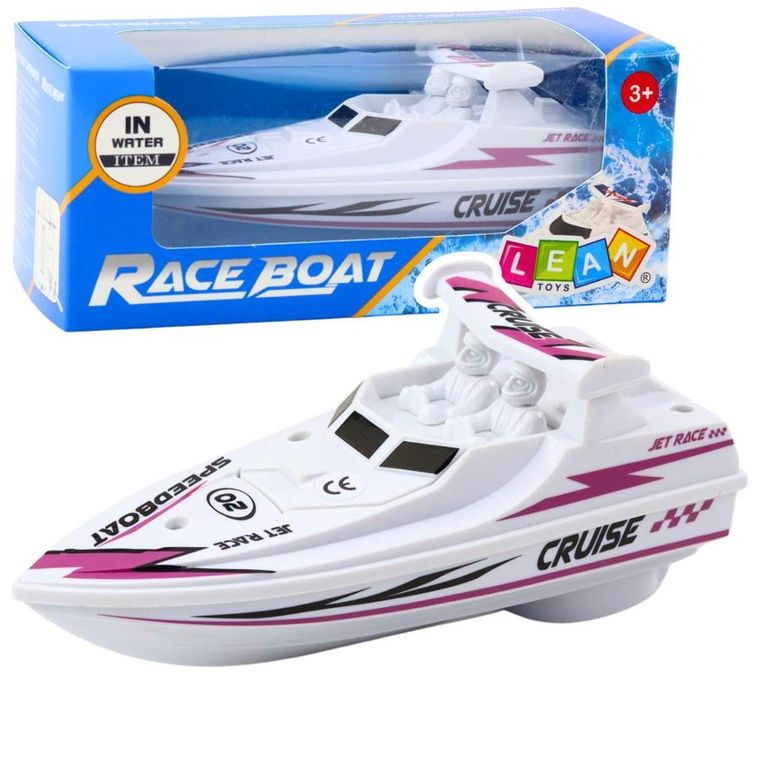 Lean Toys, motorówka, pojazd na baterie, biała