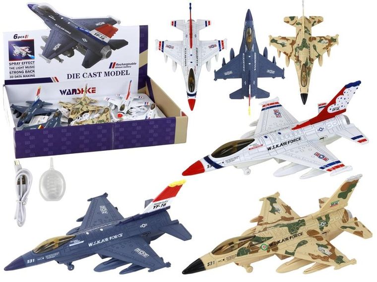 Lean Toys, myśliwiec, samolot wojskowy, dźwięk światła