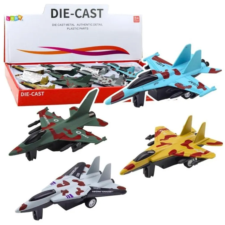Lean Toys, myśliwiec wojskowy z napędem, 11 cm mix