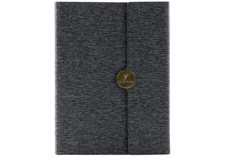 Lean Toys, notes biurowy na magnes, A5, linie, czarny, 1 szt.