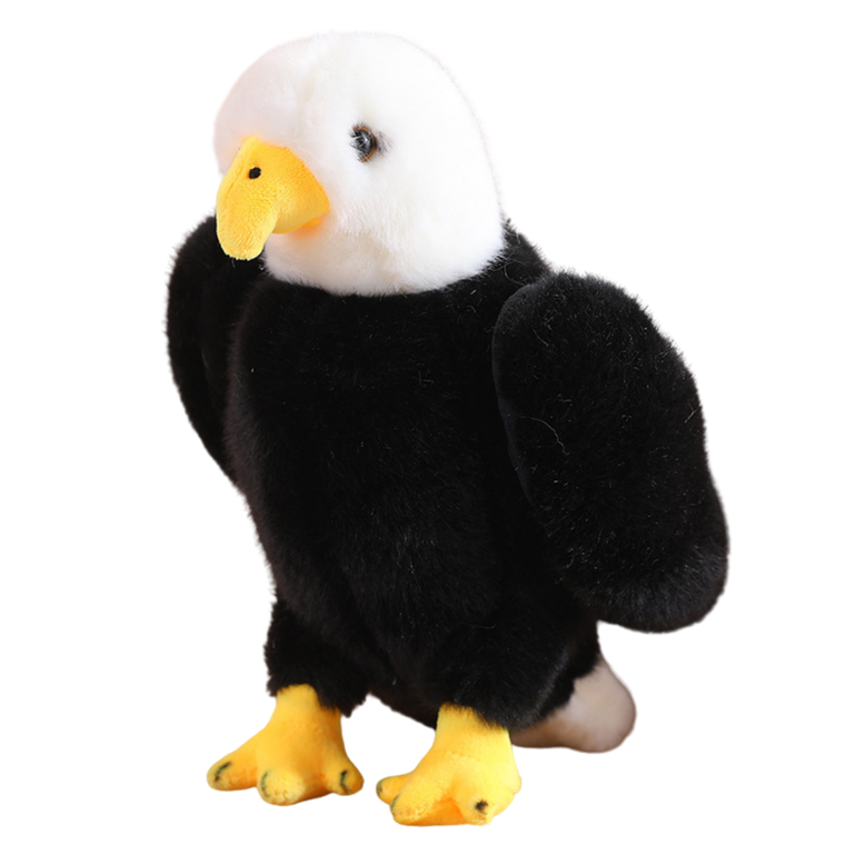 Lean Toys, Orzeł, maskotka, czarno-biały, 25 cm