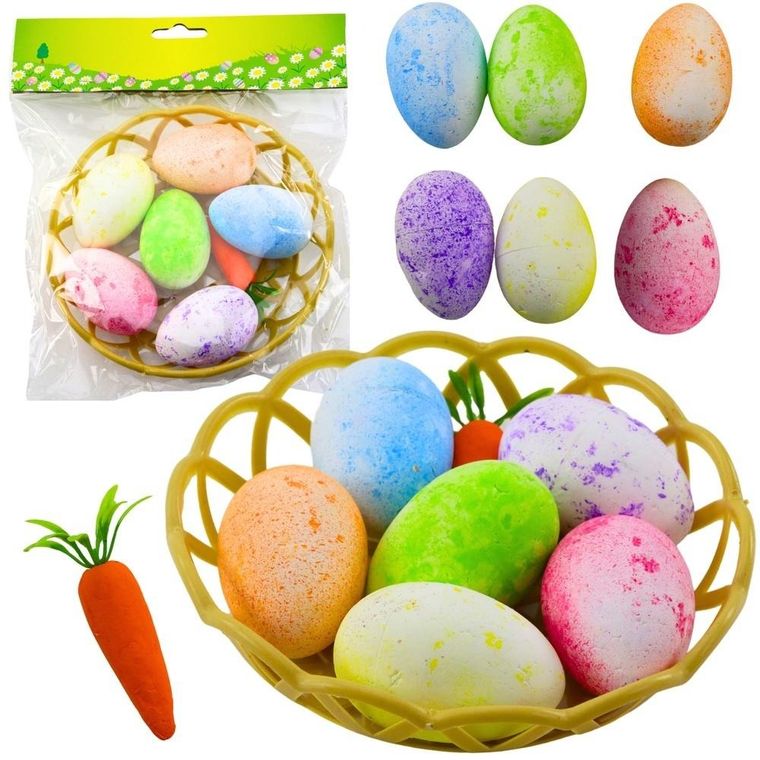 Lean Toys, ozdoby wielkanocne w koszyczku, 7 szt.