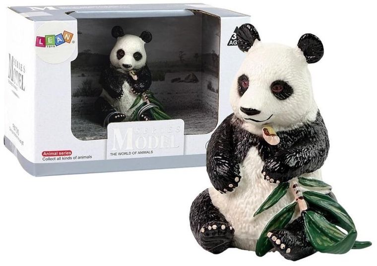 Lean Toys, panda wielka z bambusem, figurka kolekcjonerska