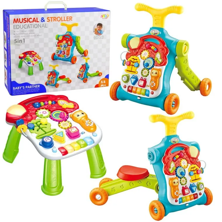 Lean Toys, pchacz, hulajnoga, stolik edukacyjny, interaktywny, 5w1