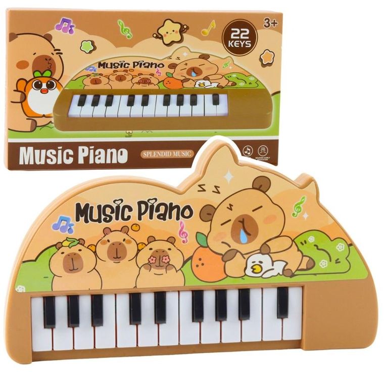 Lean Toys, pianinko muzyczne, kapibara, mini keyboard, 22 klawisze
