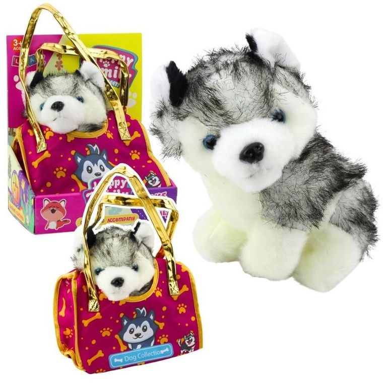 Lean Toys, piesek husky w torebce pluszowy