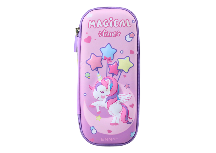 Lean Toys, piórnik 3D, jednorożec, fioletowy, 23-10 cm